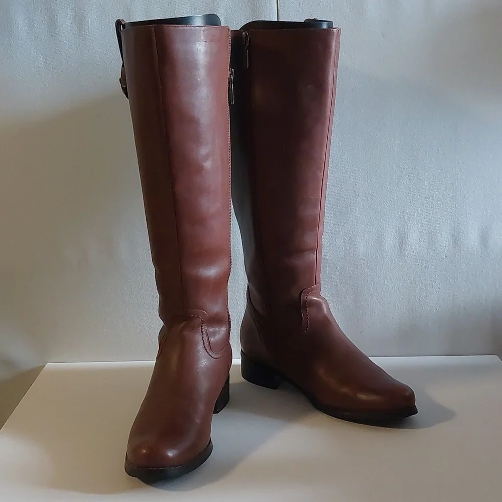 BLONDO Waterproof Wide Calf Brown Leather Riding Boots sz. 7.5 M - Picture 7 of 17